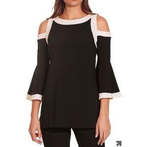 Boston Proper Cold shoulder flare sleeve top